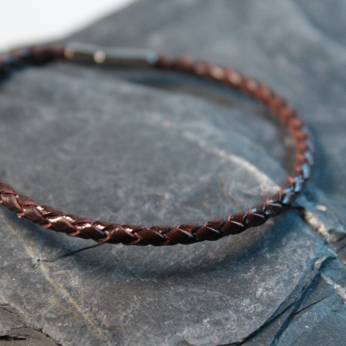 Armband geflochten braunes Leder