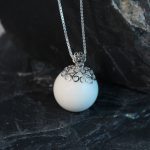 Muttermilchschmuck Perle mit Herzkappe silber